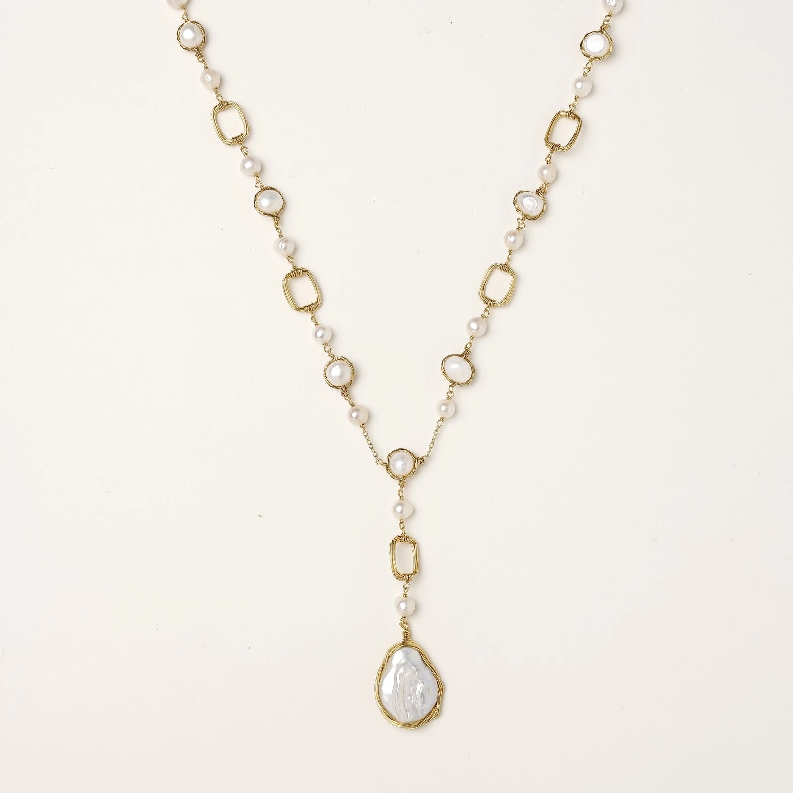 Baroque Pearl Station Necklace