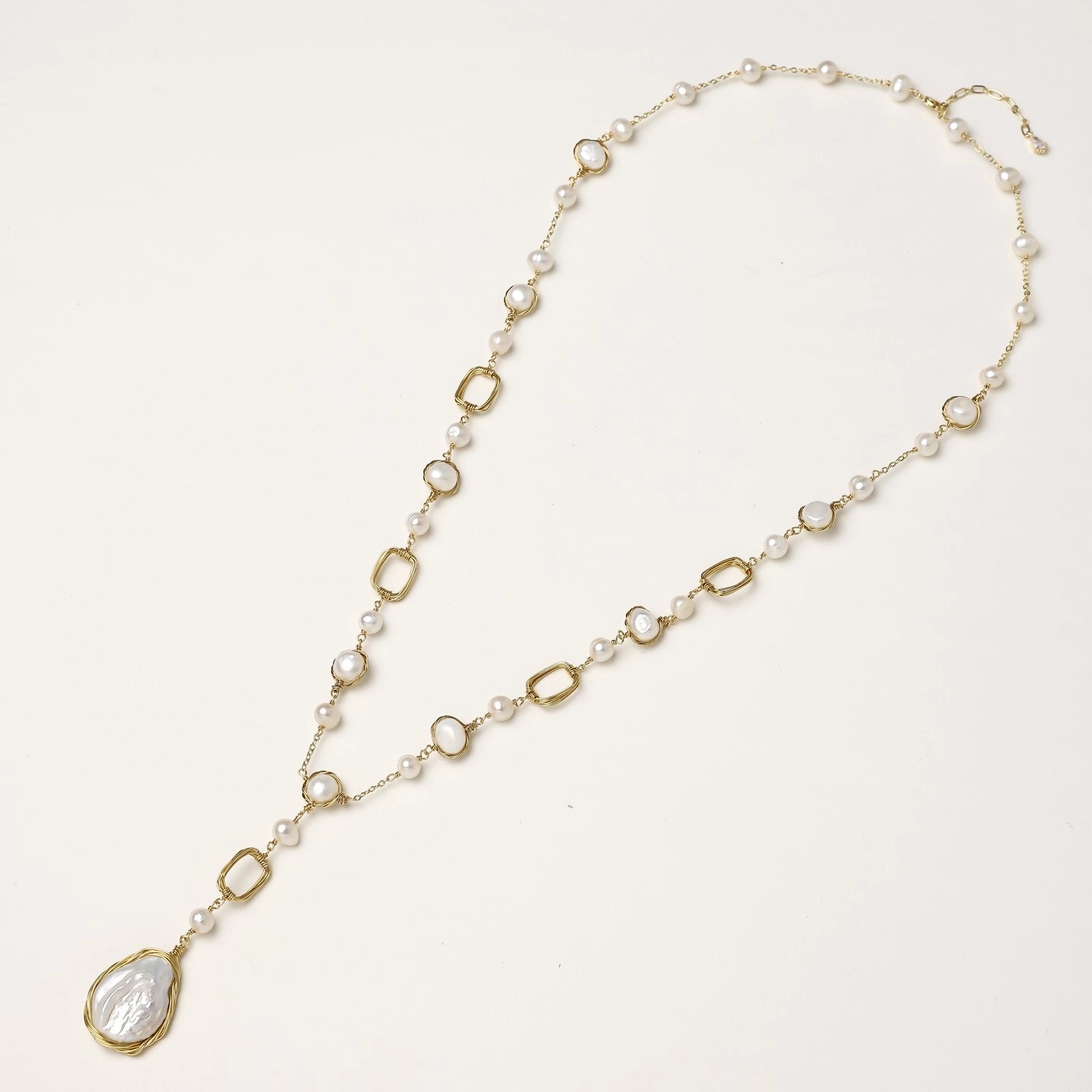Baroque Pearl Station Necklace
