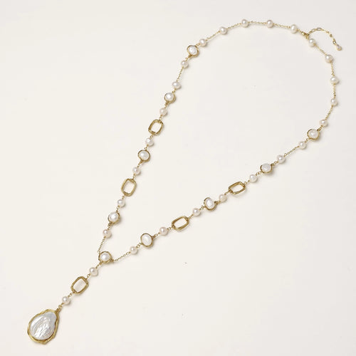 Baroque Pearl Station Necklace