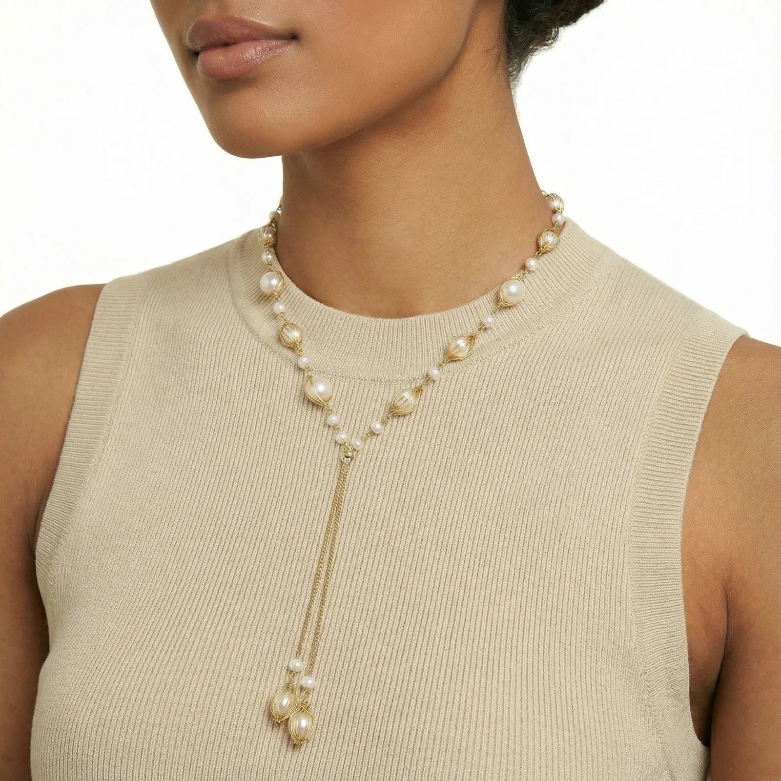Golden Pearl Lariat